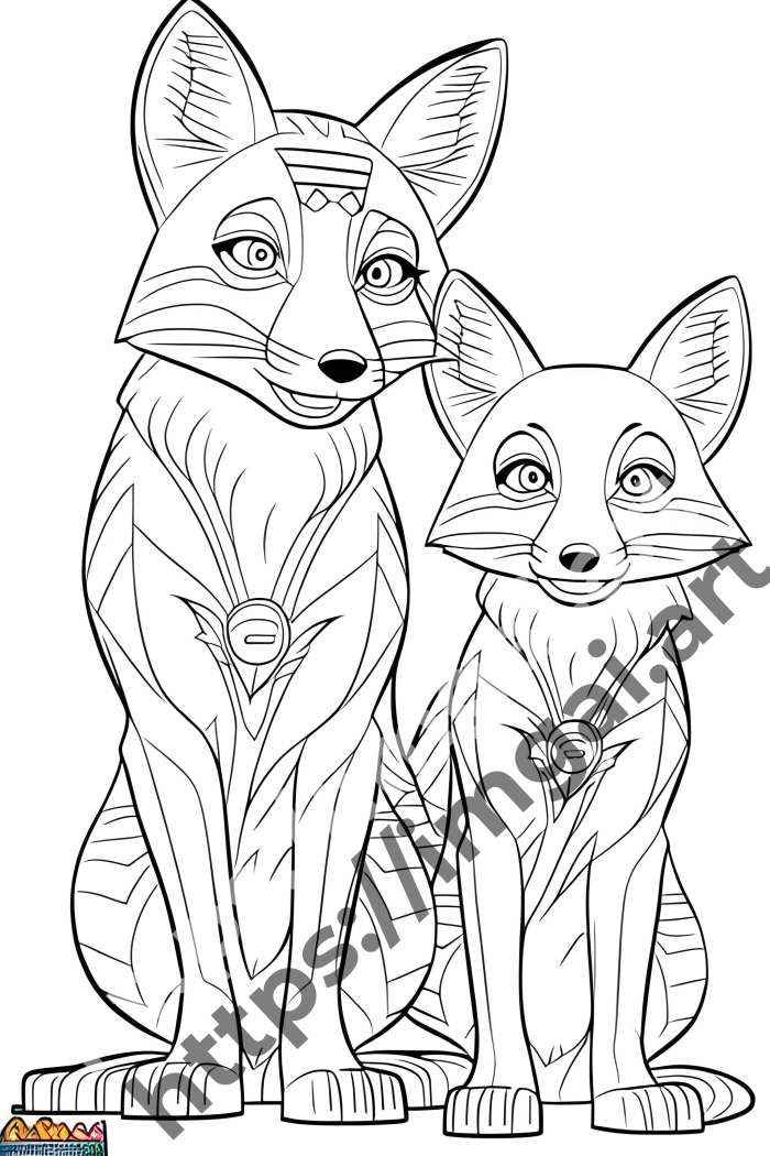  Раскраска fox (дикие животные)  в стиле Disney. №364