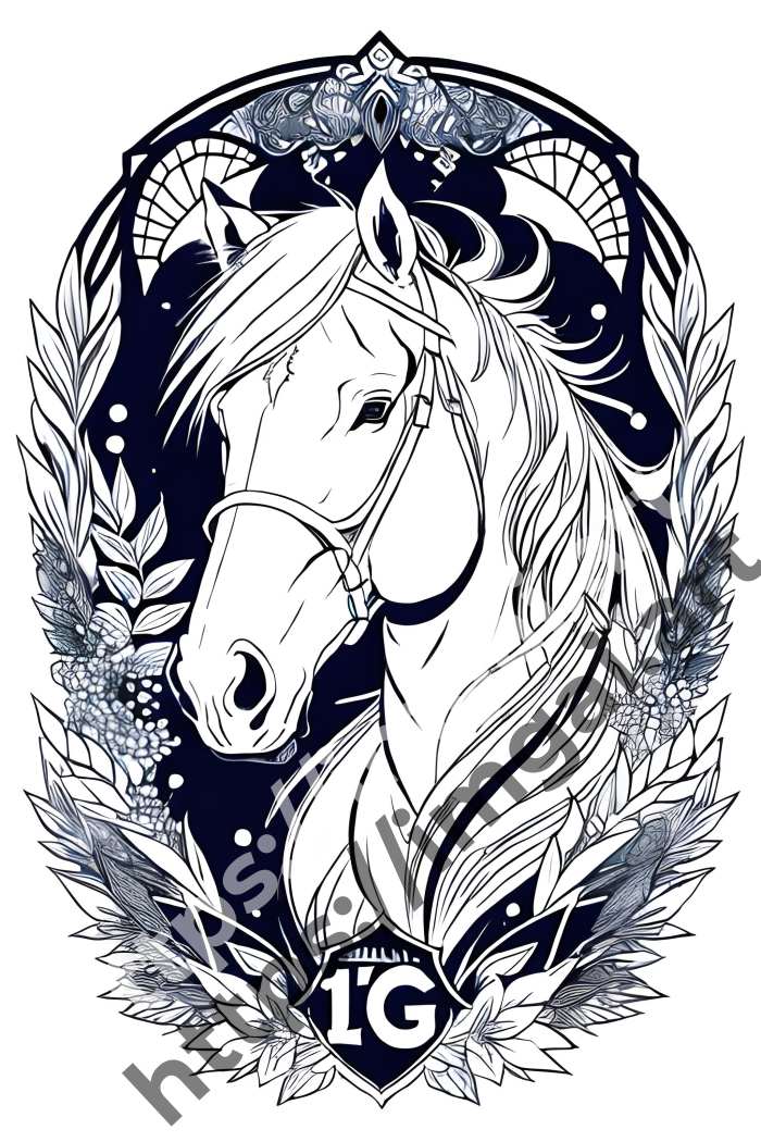  Раскраска horse (домашние животные). №366