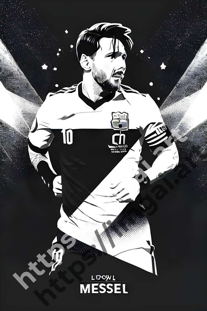  Принт Lionel Messi (футбол)  в стиле Low-poly. №3660