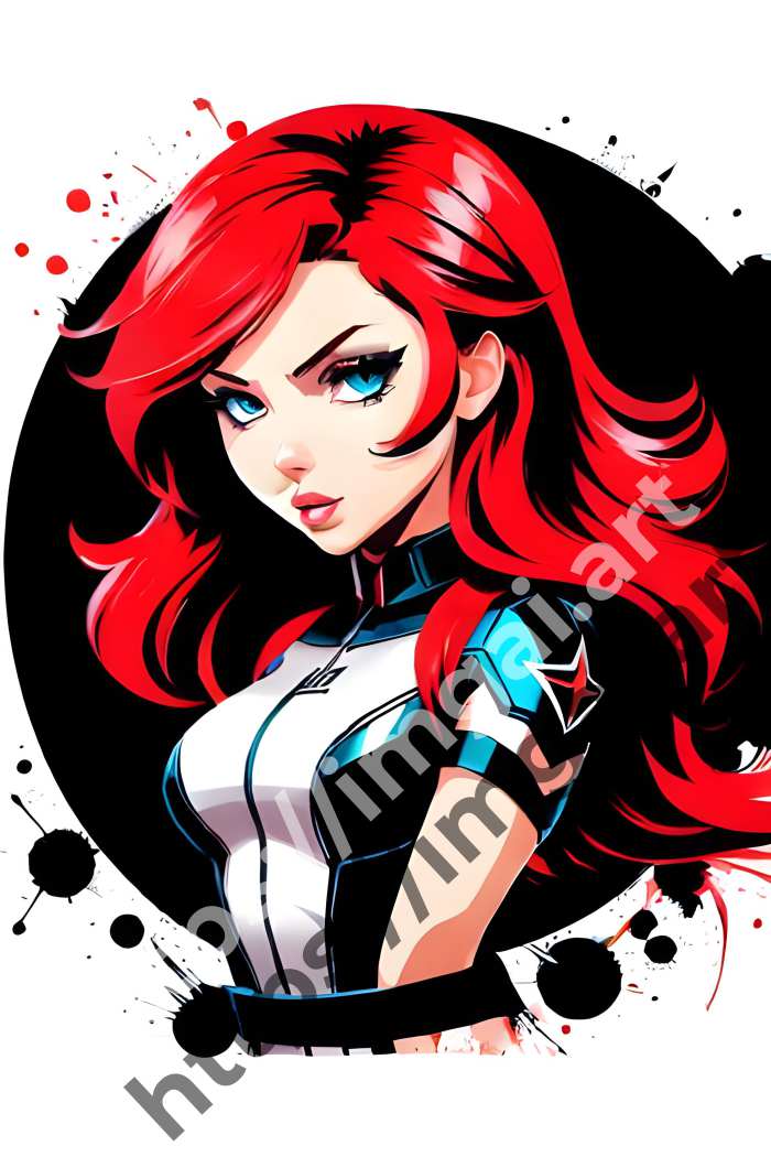  Принт Black Widow (герои)  в стиле Splash art, Граффити. №37