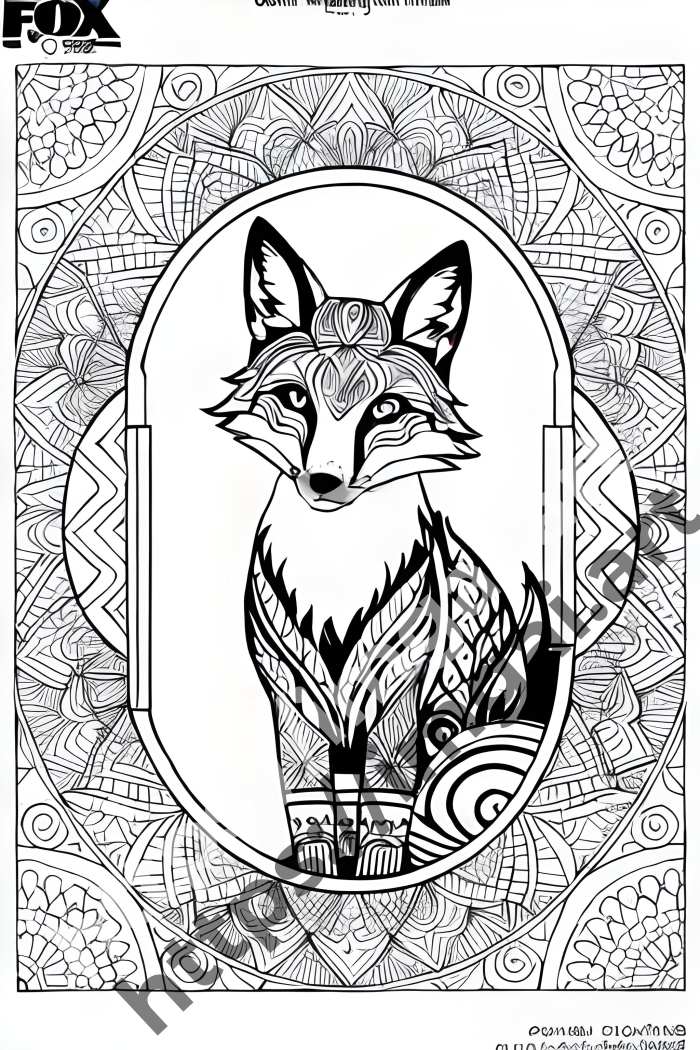  Раскраска fox (дикие животные). №388