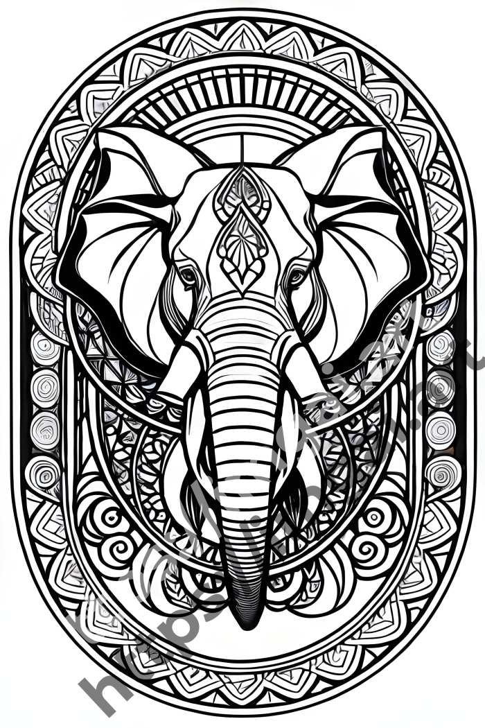 Раскраска elephant (дикие животные). №390