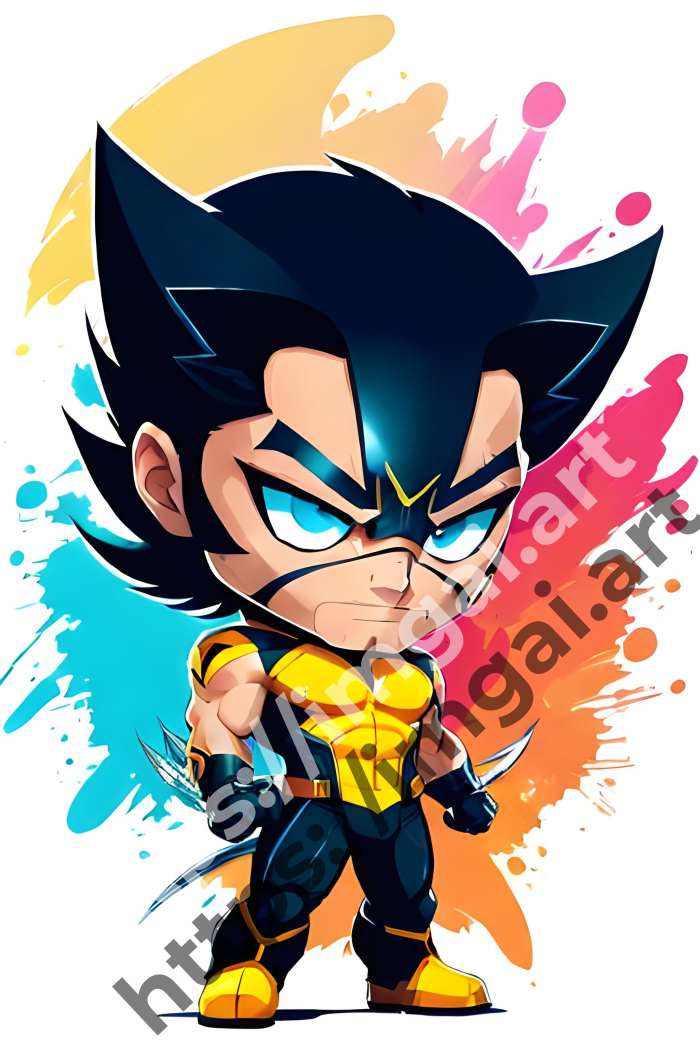  Принт Wolverine (герои)  в стиле Splash art, Граффити. №404