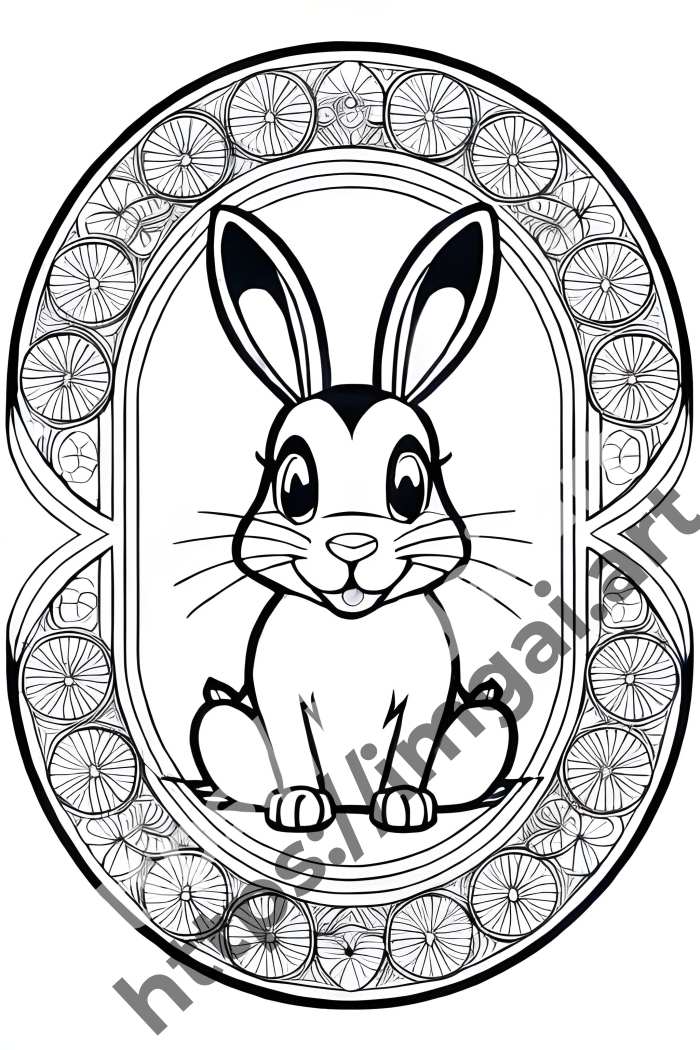  Раскраска rabbit (домашние животные)  в стиле Disney. №406