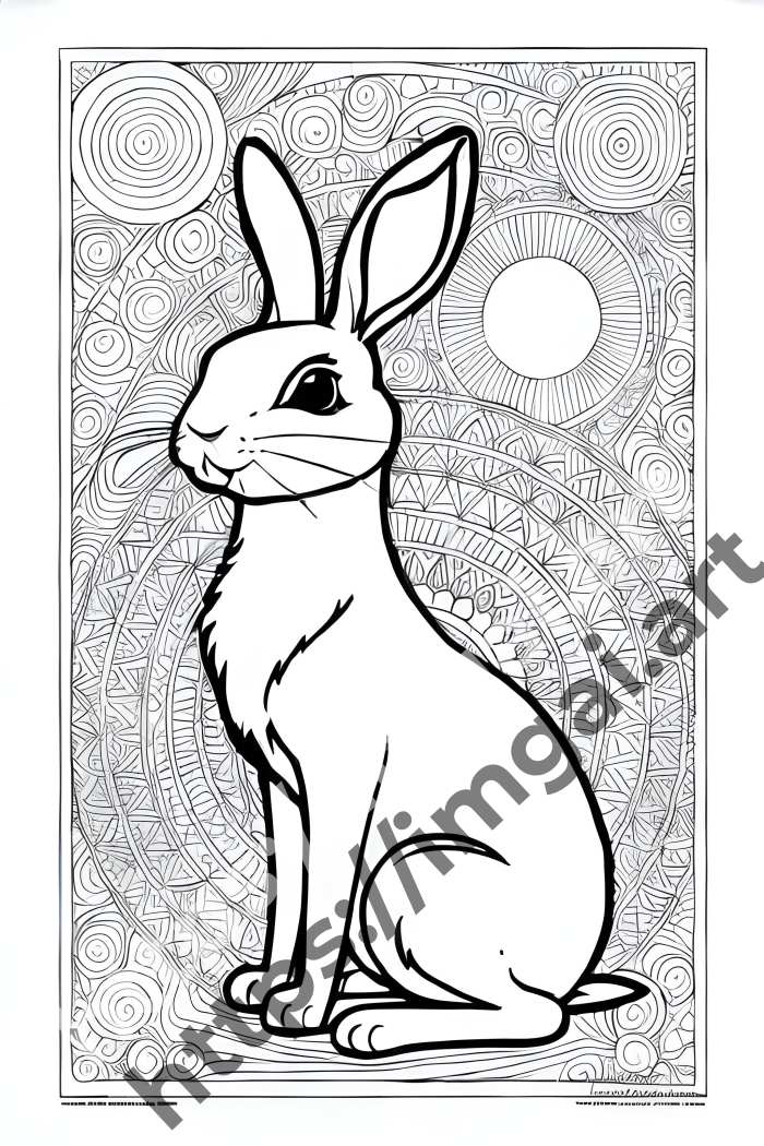  Раскраска rabbit (домашние животные). №437