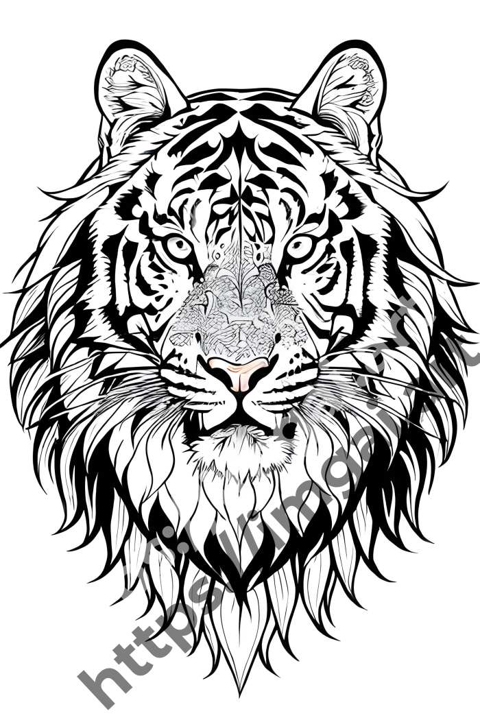  Раскраска tiger (дикие кошки). №448
