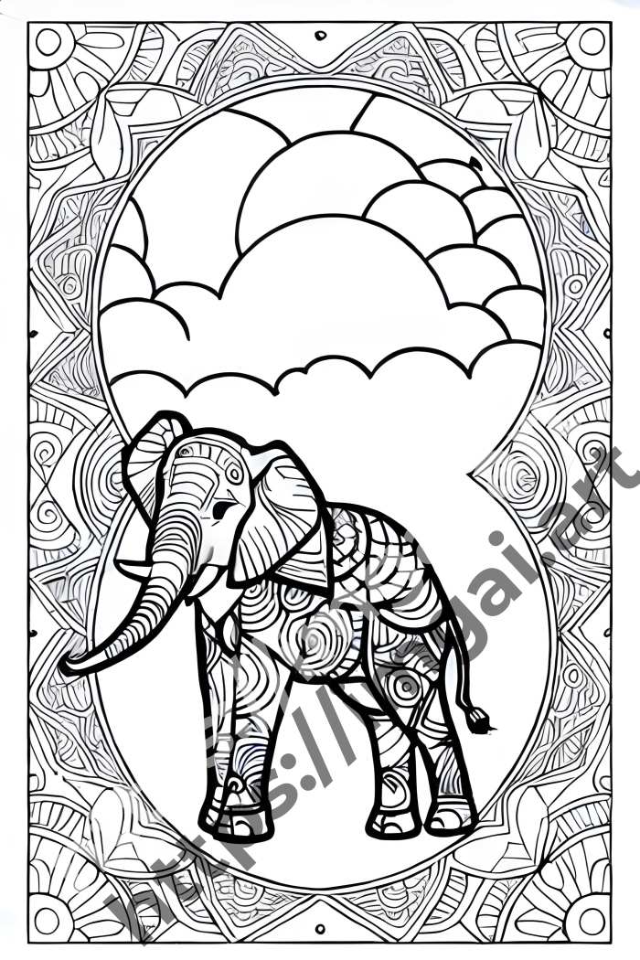  Раскраска elephant (дикие животные). №451