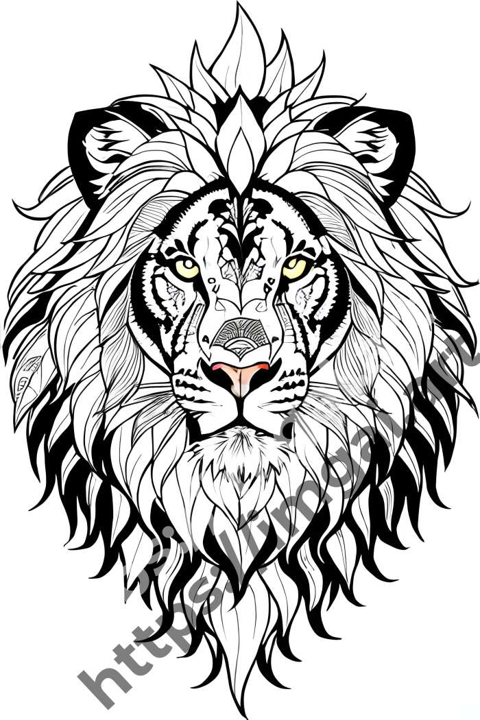  Раскраска lion (дикие кошки). №457