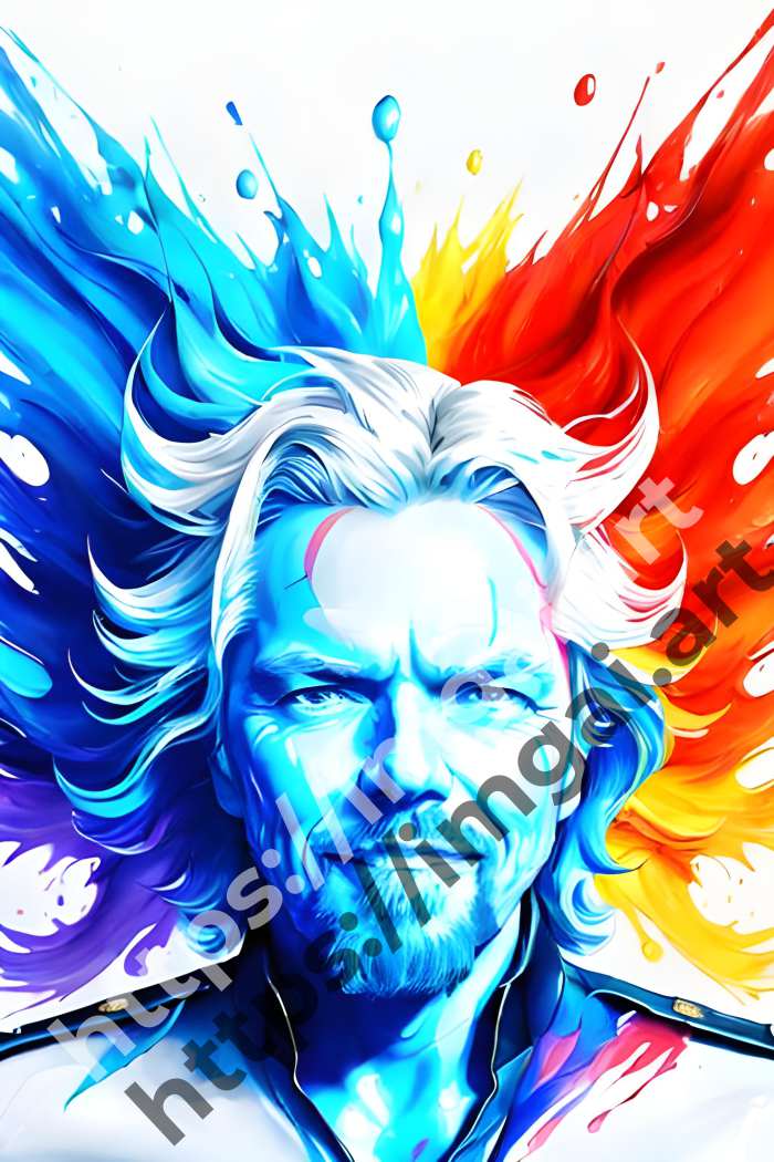  Постер Richard Branson (другие знаменитости)  в стиле Splash art. №460