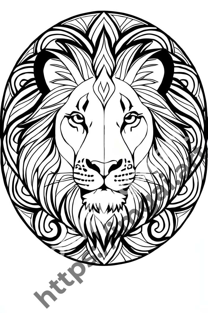 Раскраска lion (дикие кошки). №486