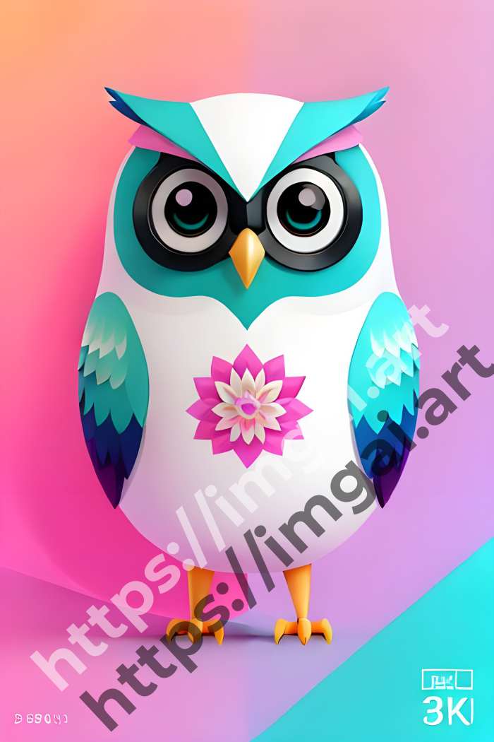  Принт owl (птицы)  в стиле Клипарт. №495