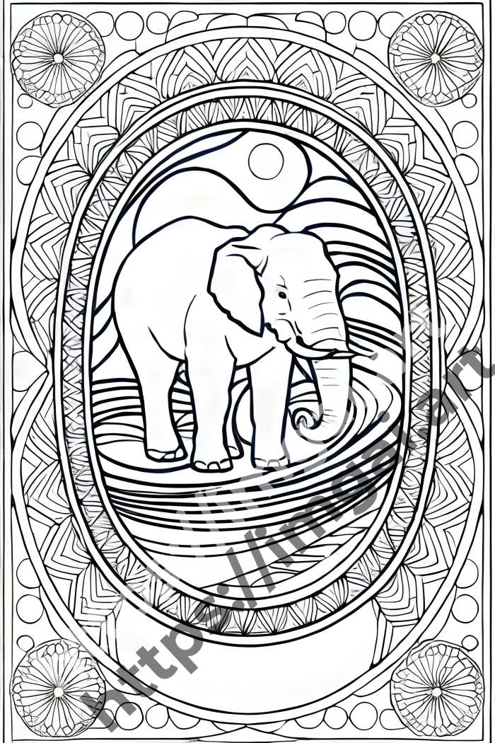  Раскраска elephant (дикие животные). №513