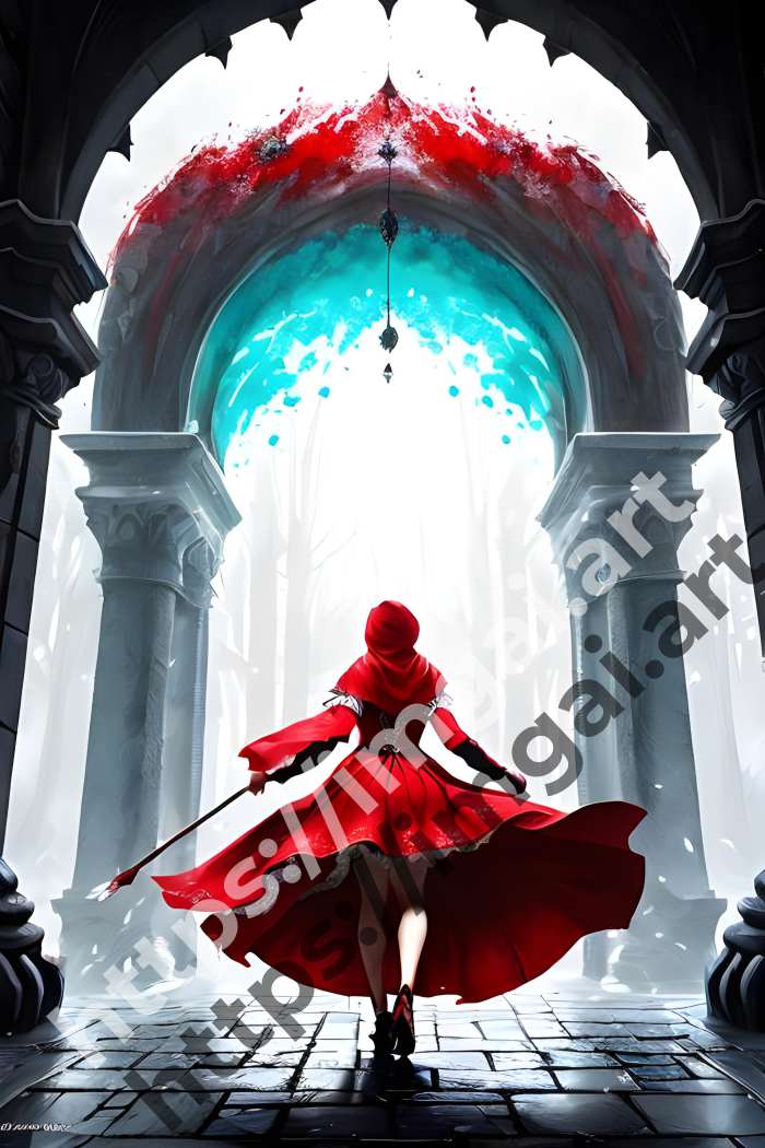  Постер Little Red Riding Hood (сказки)  в стиле Splash art. №524