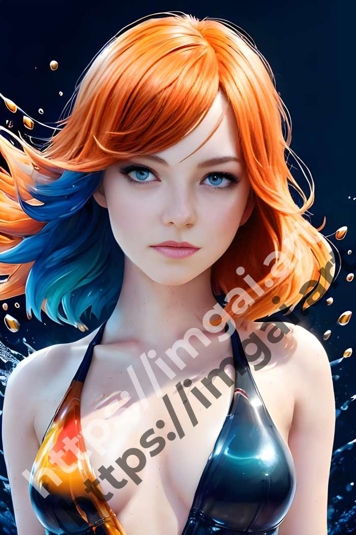  Постер Emma Stone (актеры)  в стиле Splash art. №533