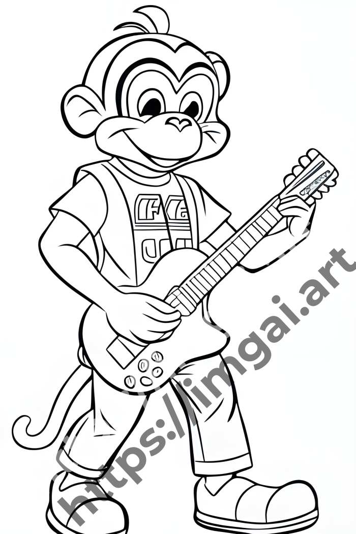  Раскраска monkey (дикие животные)  в стиле Disney. №536