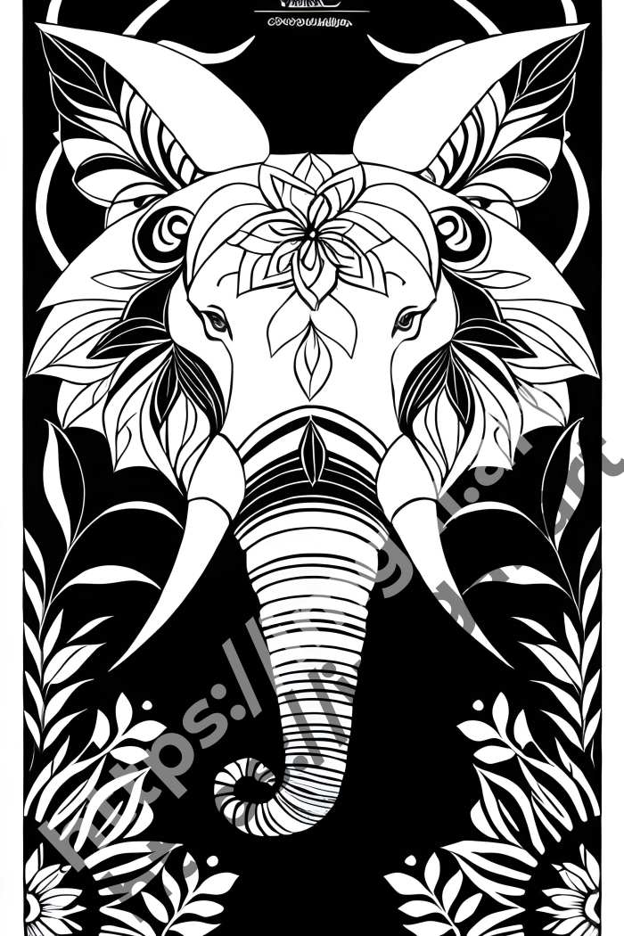  Раскраска elephant (дикие животные). №538