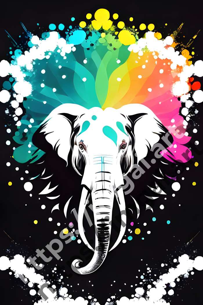  Постер elephant (дикие животные)  в стиле Splash art. №550