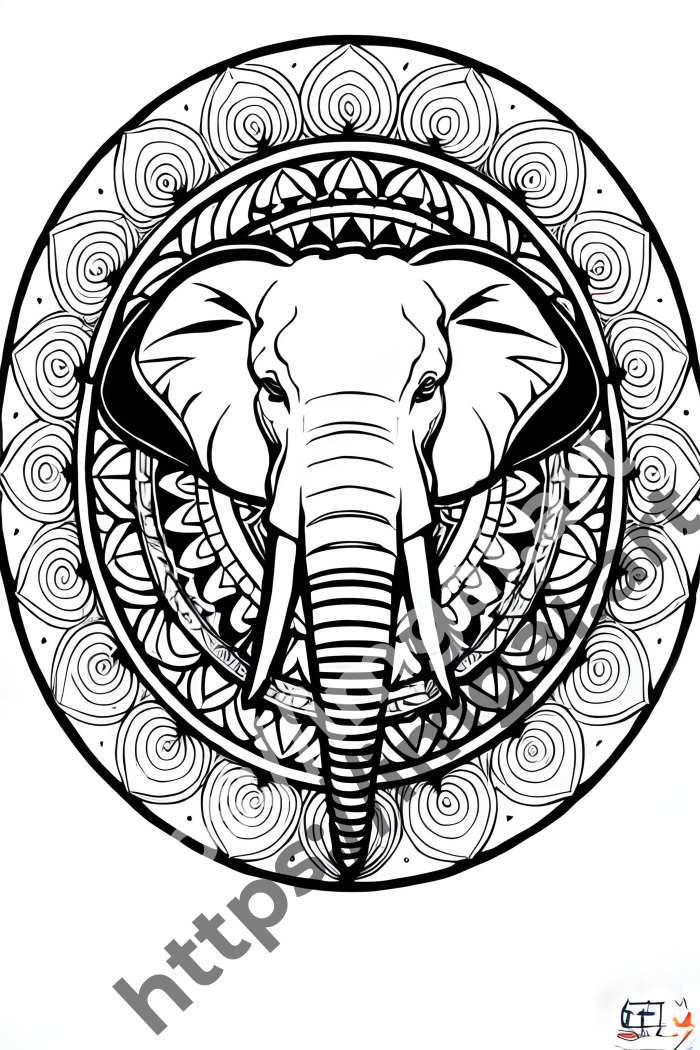  Раскраска elephant (дикие животные). №552