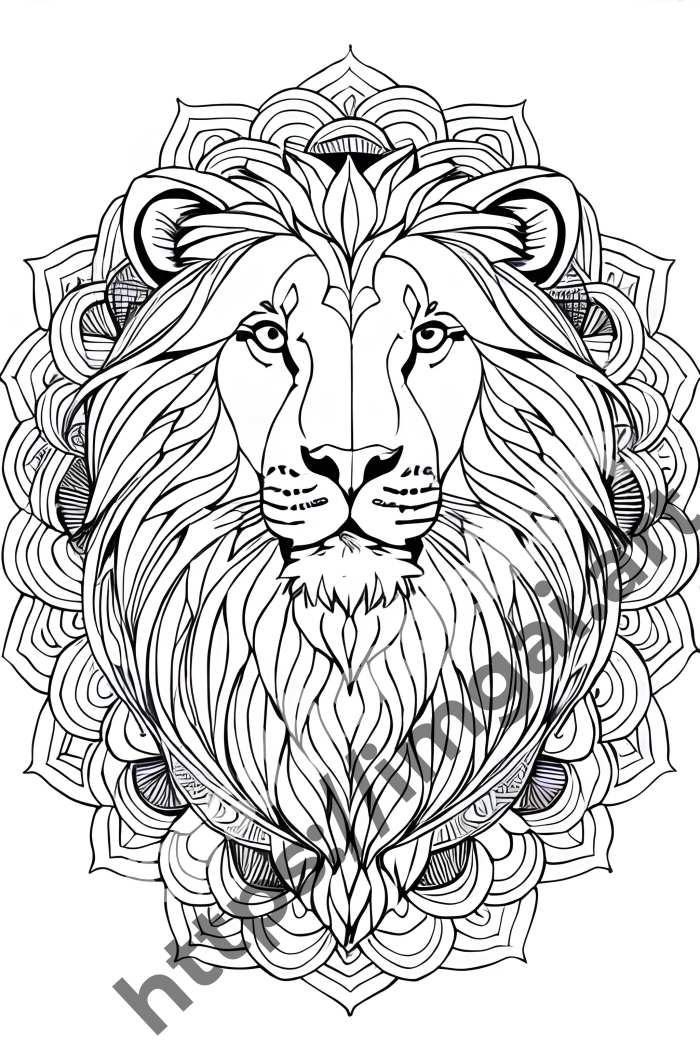  Раскраска lion (дикие кошки). №554