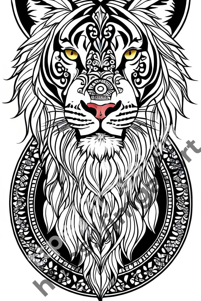  Раскраска lion (дикие кошки). №56