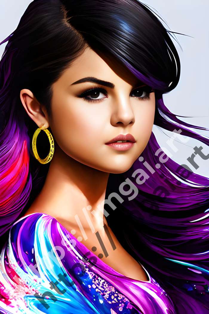  Постер Selena Gomez (певцы)  в стиле Splash art. №562