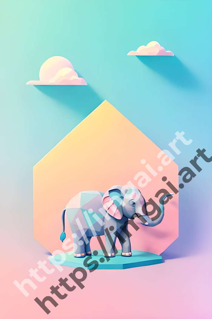  Принт elephant (дикие животные)  в стиле Акварель. №567