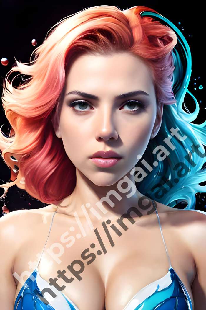  Постер Scarlett Johansson (актеры)  в стиле Splash art. №570
