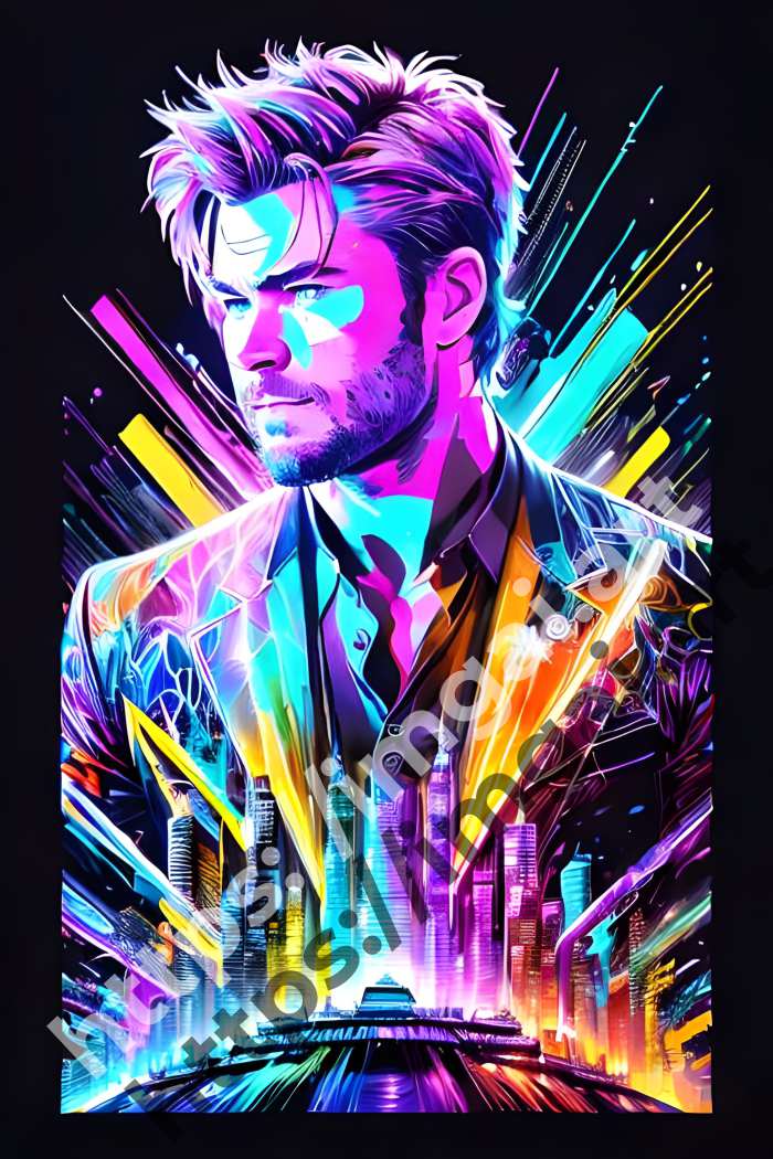  Постер Chris Hemsworth (актеры)  в стиле Клипарт. №58