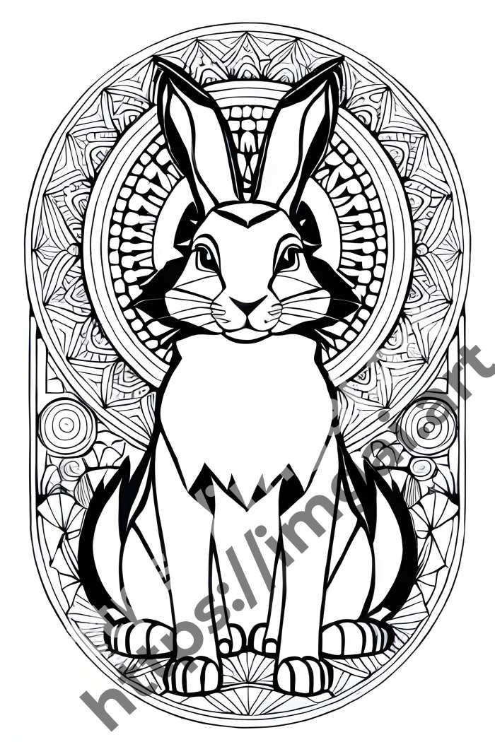  Раскраска rabbit (домашние животные)  в стиле Low-poly. №583