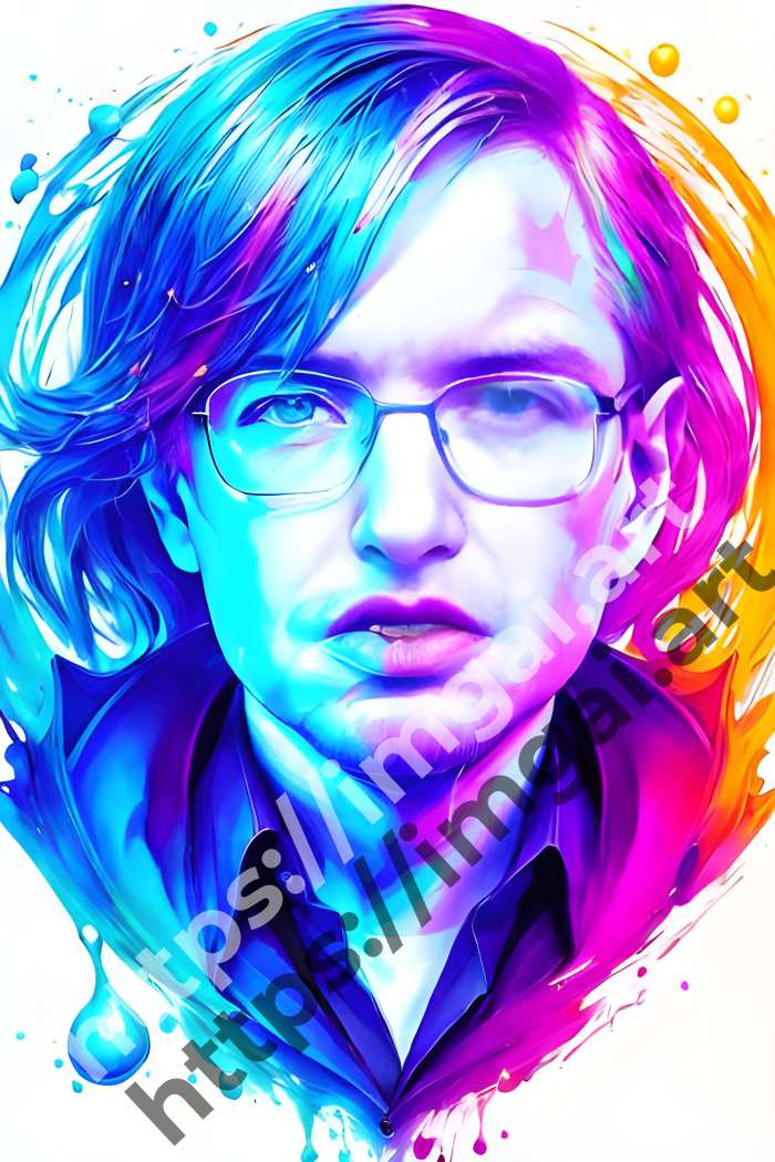 Постер Stephen Hawking (другие знаменитости)  в стиле Splash art. №59