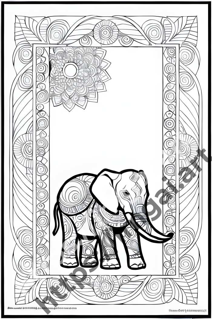  Раскраска elephant (дикие животные). №596