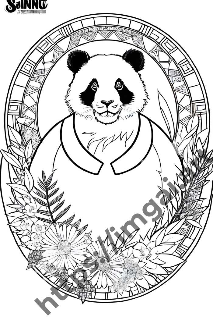  Раскраска panda (дикие животные). №597