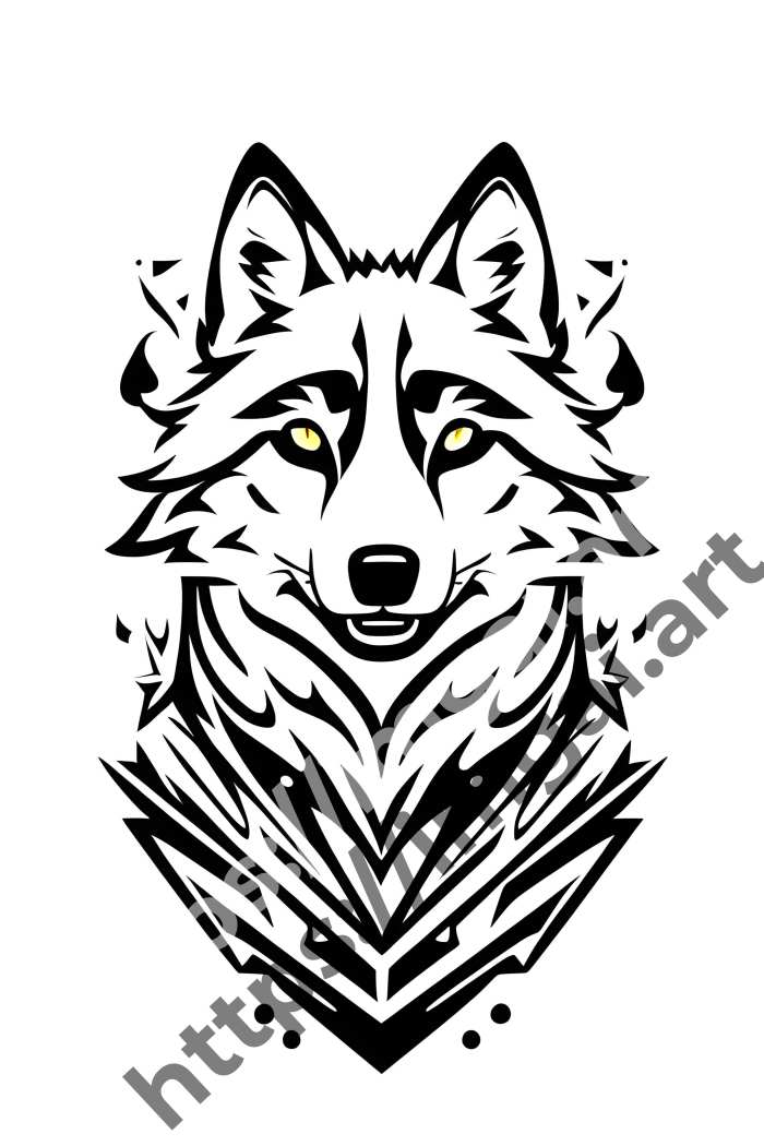  Принт wolf (дикие животные)  в стиле Клипарт. №60