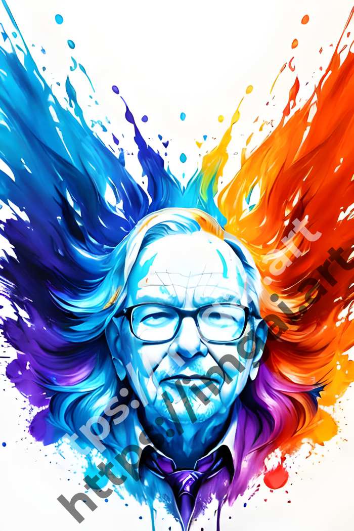  Постер Warren Buffett (другие знаменитости)  в стиле Splash art. №603
