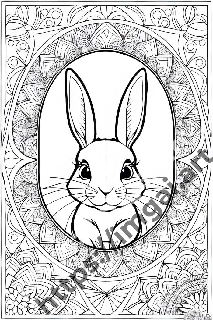  Раскраска rabbit (домашние животные). №604
