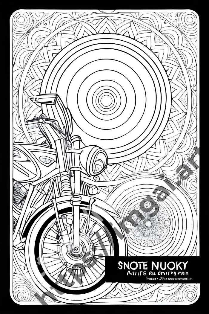  Раскраска Motorcycle (транспорт)  в стиле Disney. №614
