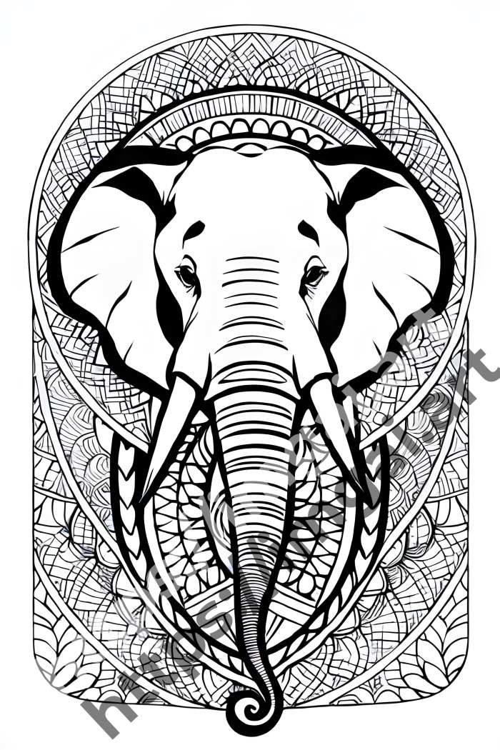  Раскраска elephant (дикие животные). №629