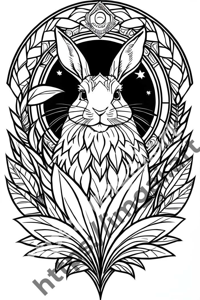  Раскраска rabbit (домашние животные). №639