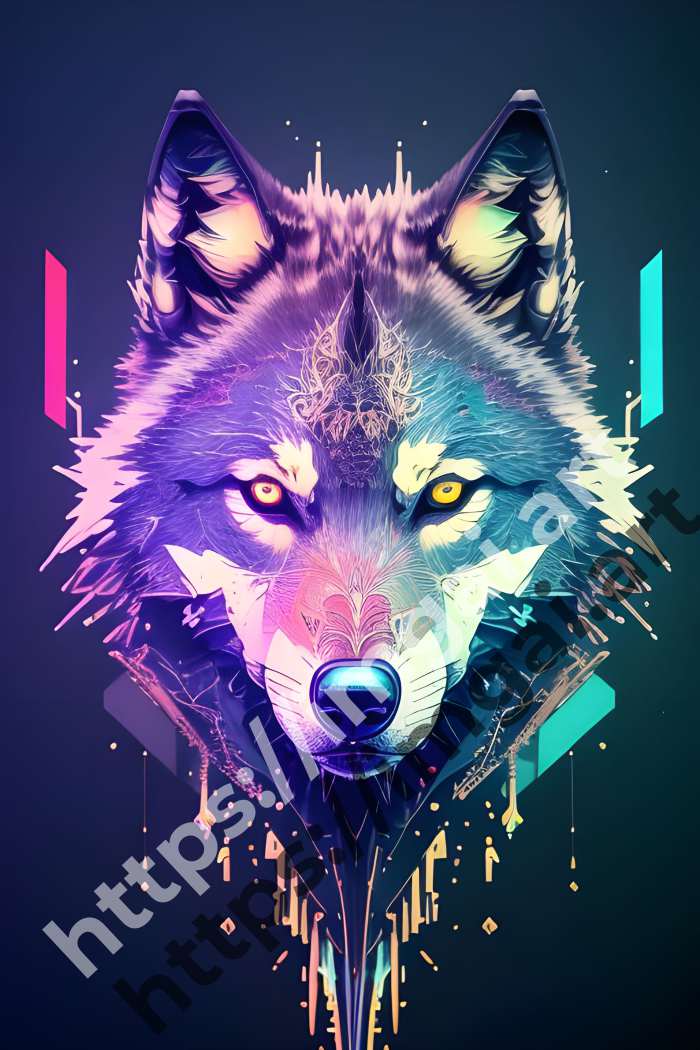  Постер wolf (дикие животные)  в стиле Low-poly. №65