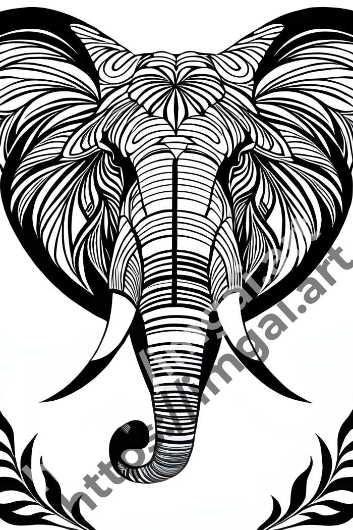 Раскраска elephant (дикие животные). №652