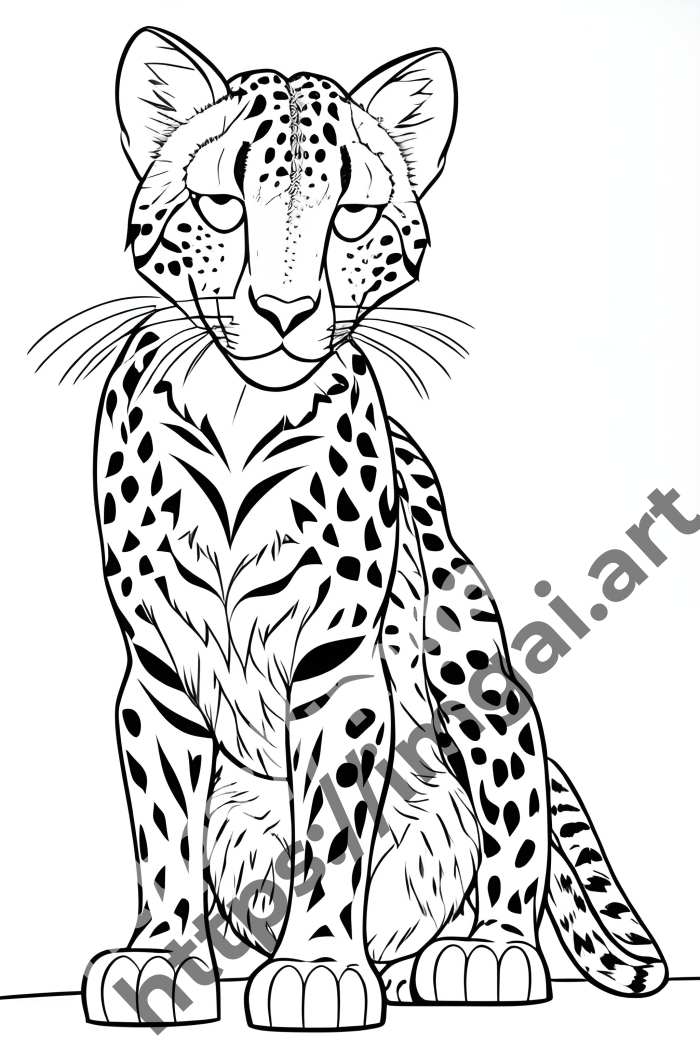  Раскраска cheetah (дикие кошки)  в стиле Disney. №655