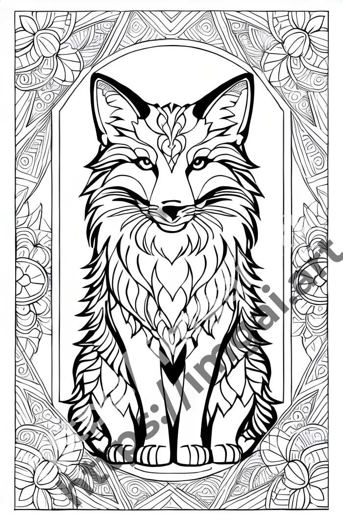  Раскраска fox (дикие животные). №661