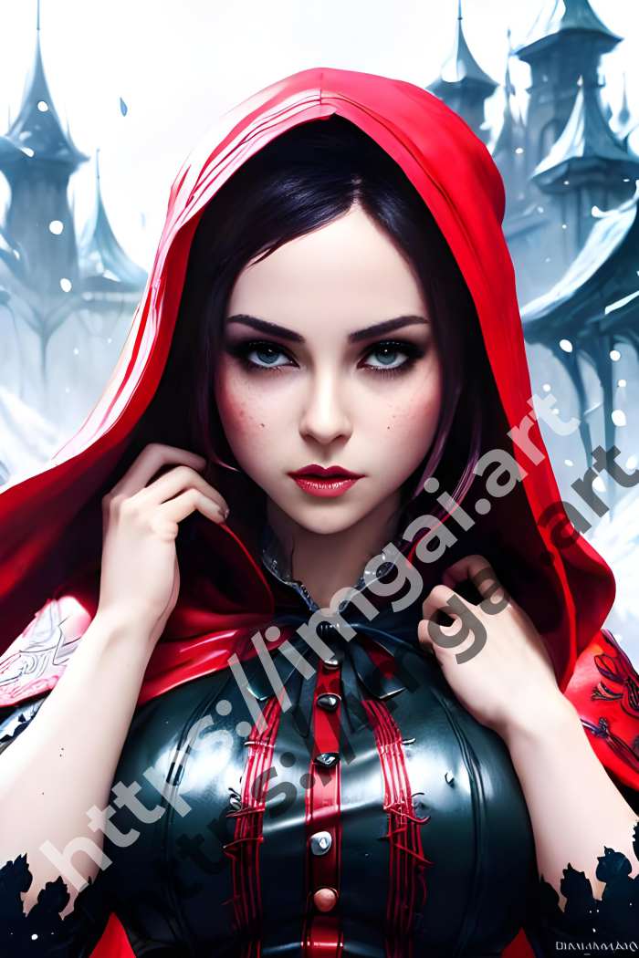  Постер Little Red Riding Hood (сказки)  в стиле Splash art. №663