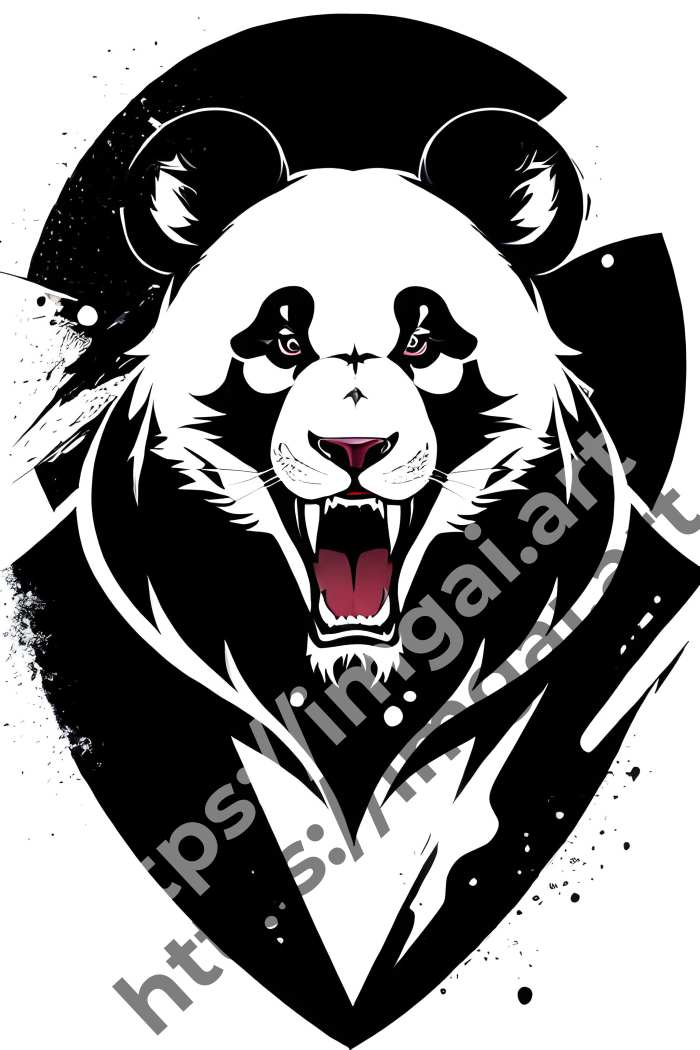  Принт panda (дикие животные)  в стиле Splash art. №673