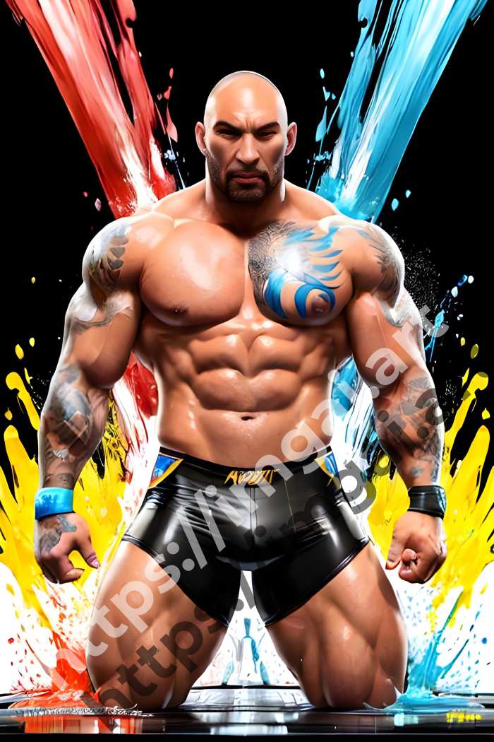  Постер Batista (рестлеры)  в стиле Splash art. №68