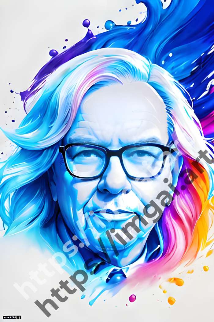  Постер Warren Buffett (другие знаменитости)  в стиле Splash art. №684