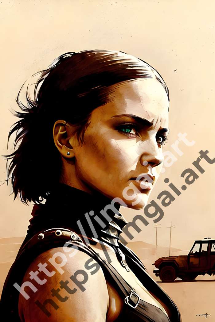  Постер Mad Max (фильмы)  в стиле Low-poly, Набросок. №686