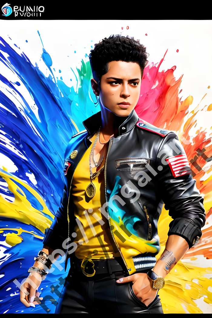  Постер Bruno Mars (певцы)  в стиле Splash art. №689