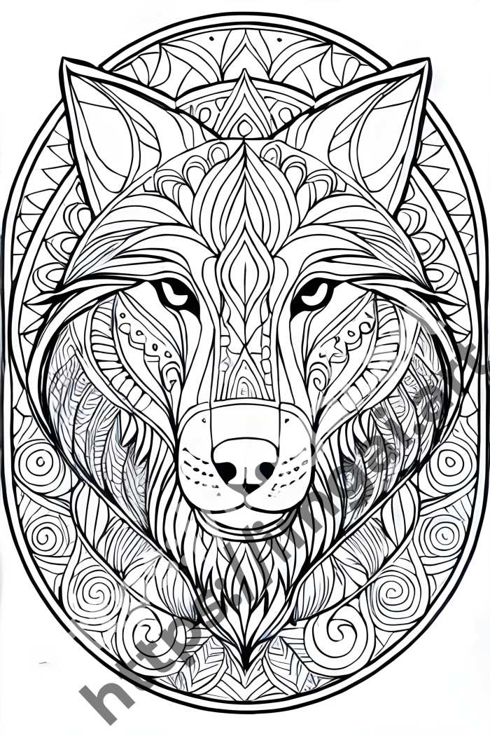  Раскраска wolf (дикие животные). №699