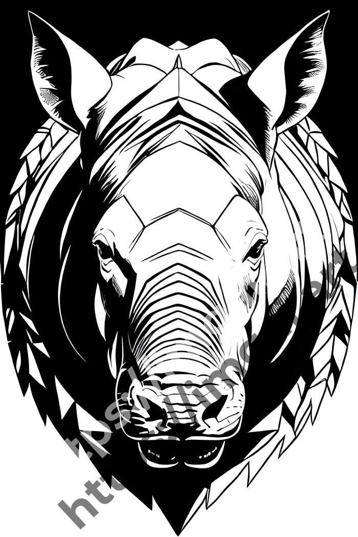  Раскраска rhino (дикие животные). №701